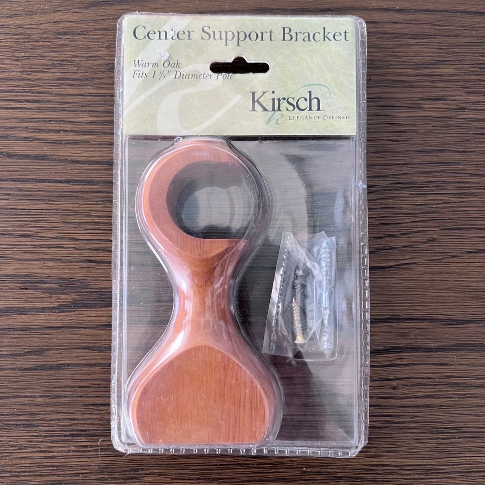 Kirsch Center Support Bracket Warm Oak Fits 1 3/8 Inch Diameter Rod NEW‎
